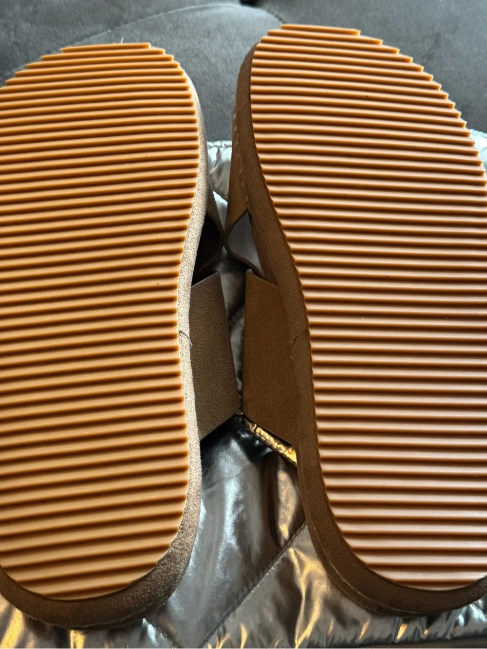 Zara Tan Suede Crisscross Slide Sandals